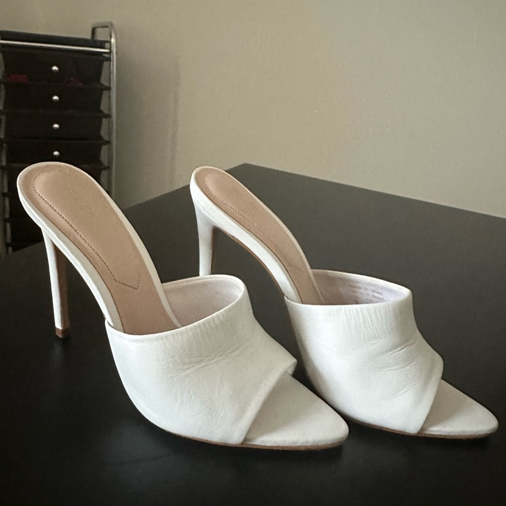 White slip on also heels
